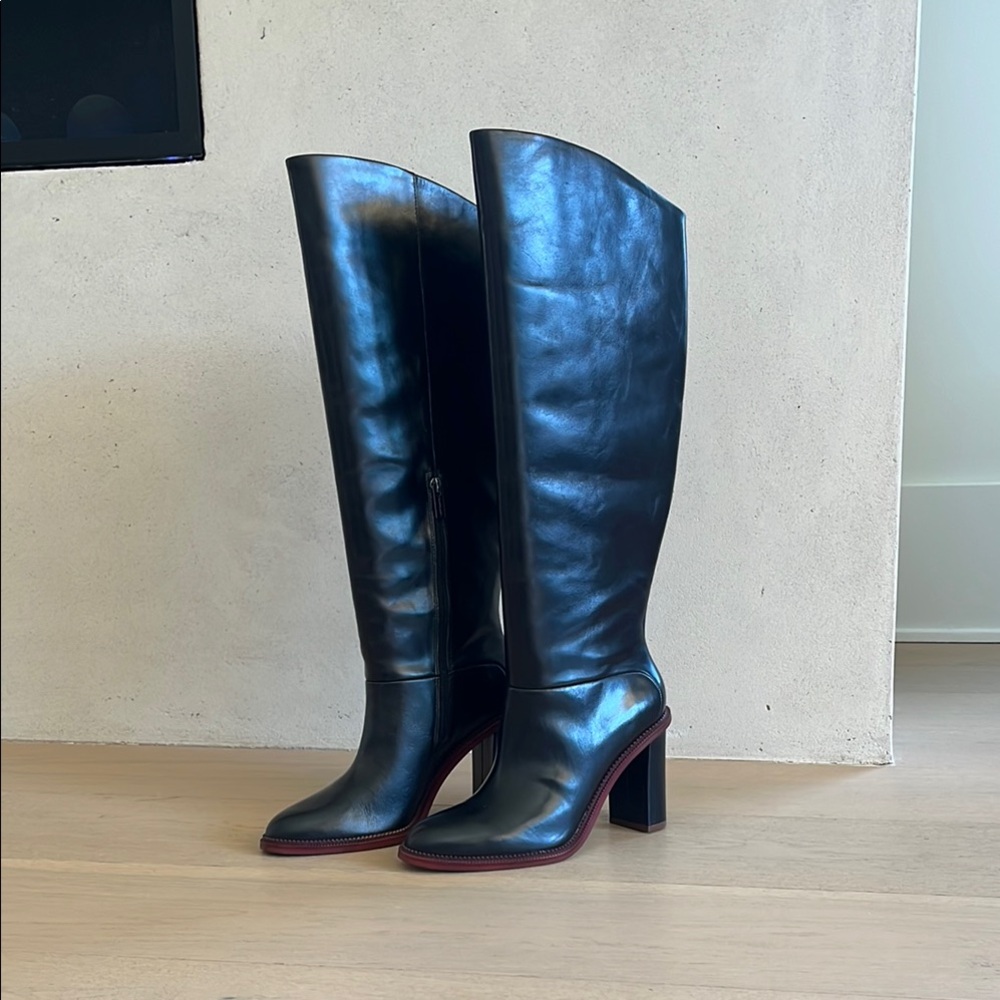 Vince Camuto - Black Leather Knee-High Women's Boots